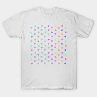 Heart Shape Pattern In Pastel Colors T-Shirt